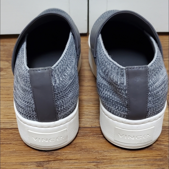 Vince Ward Knit Slip-On Leather Band Platform Sneakers. Size 8 - Picture 6 of 10